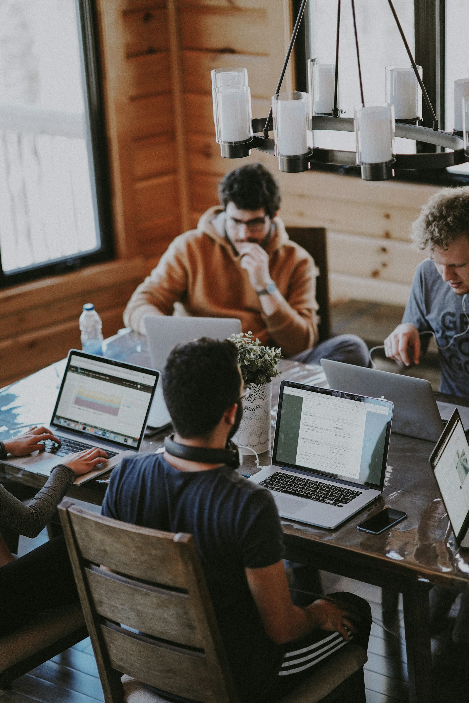 Colleagues in a collaborative business setting